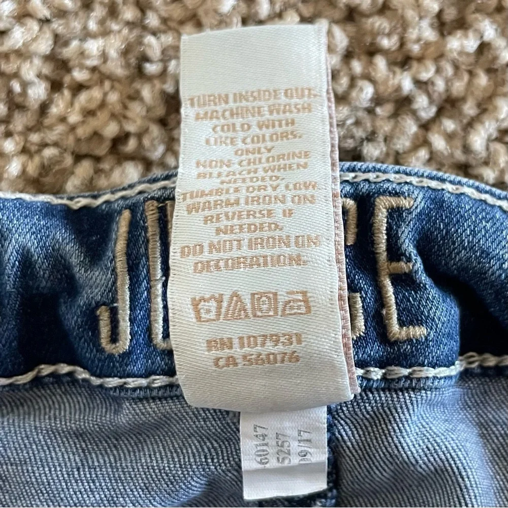 Justice Mid Rise Super Skinny Jeans Girls 10 Slim Blue Medium Wash Denim Stretch